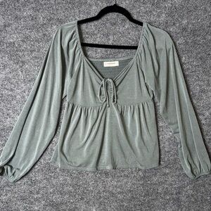 Lucky Brand Sandwash Green Babydoll Top - Size Medium (M); NWOT